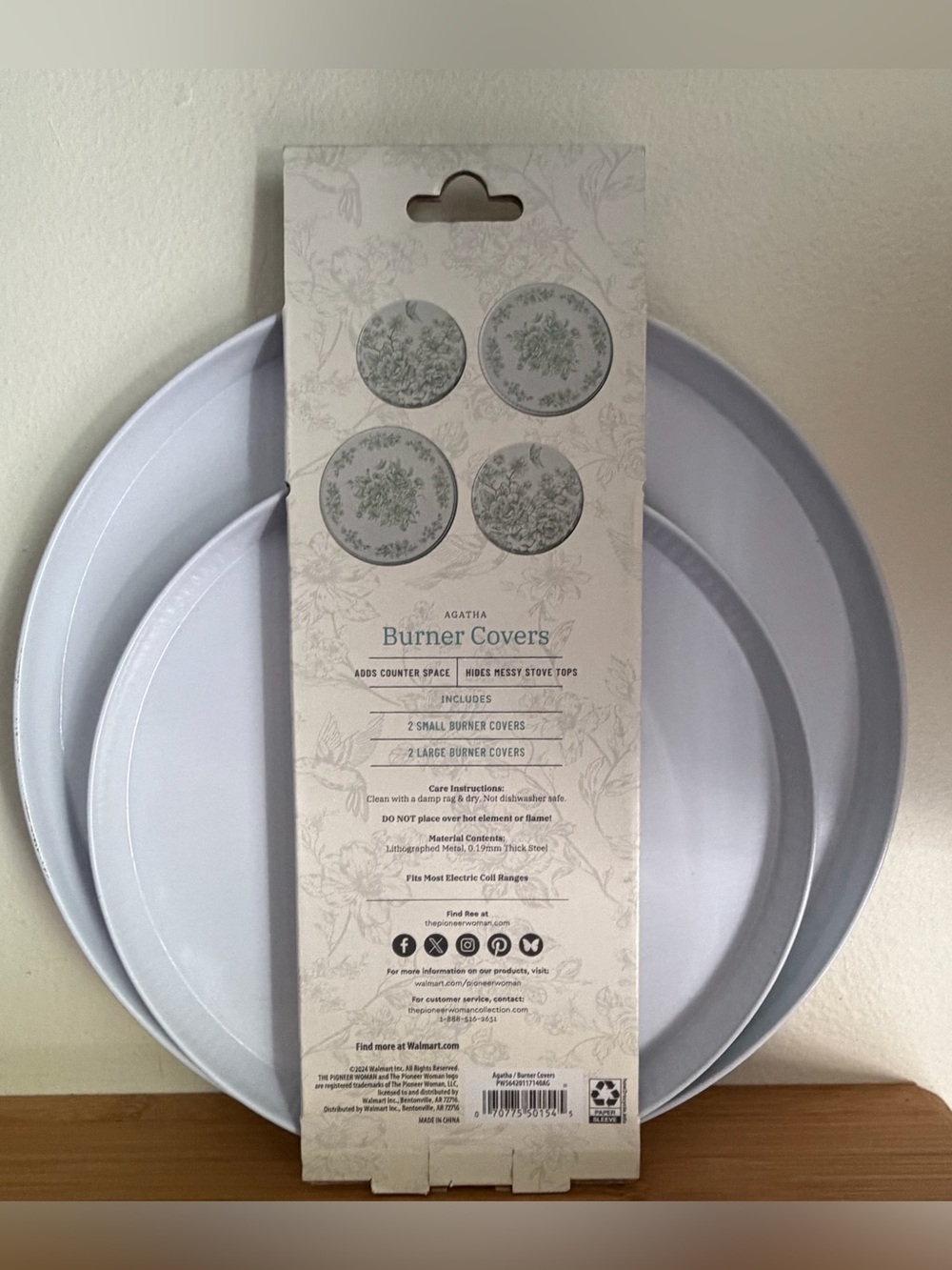 Pioneer Woman Agatha Burner Covers Stove Top Range Set Of 4 New In Package - Picture 4 of 7